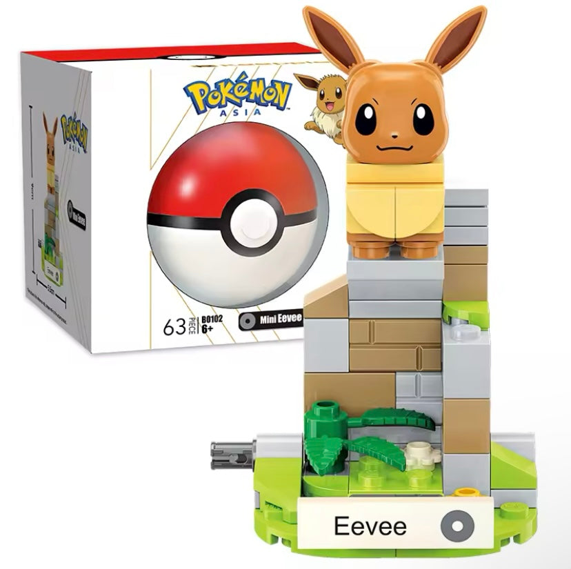 Eevee Building Block Toy with Poké Ball – Pokémon Construction Set for Kids & Collectors